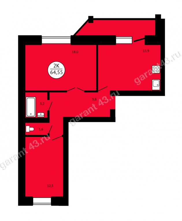 планировка квартиры 65 м2